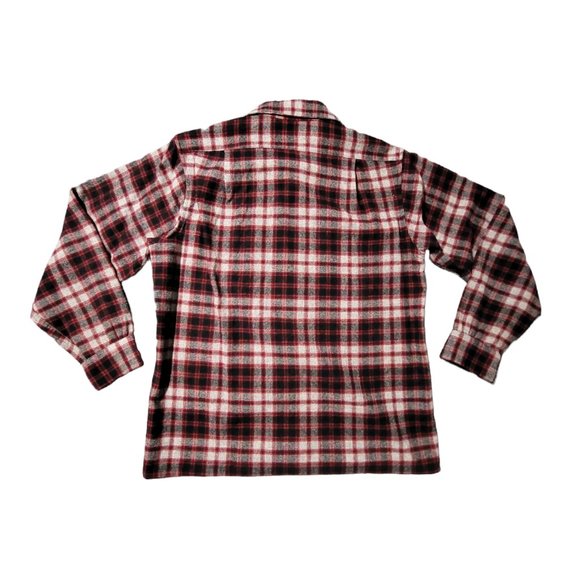 Vintage Men's Pendleton Plaid Button Front Long Sleeves Shirt in Red and‎ Gray - Picture 4 of 10